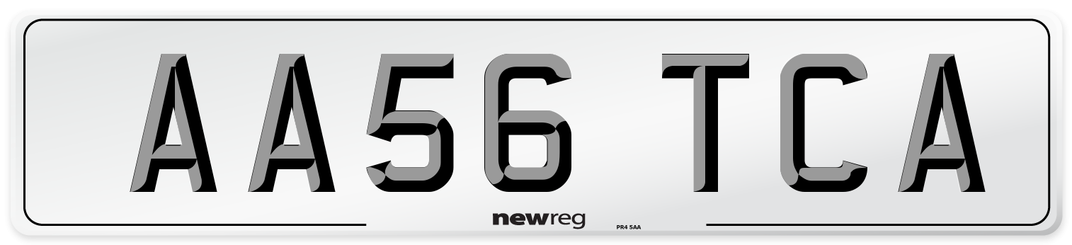 AA56 TCA Number Plate from New Reg